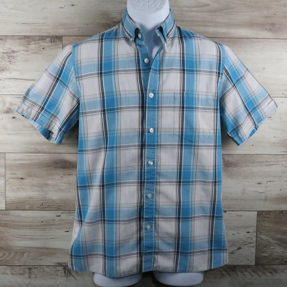 Van Heusen* Men's Short Sleeve Button Down Curved Hem Pocket Shirt~ Size S/P - Picture 1 of 11